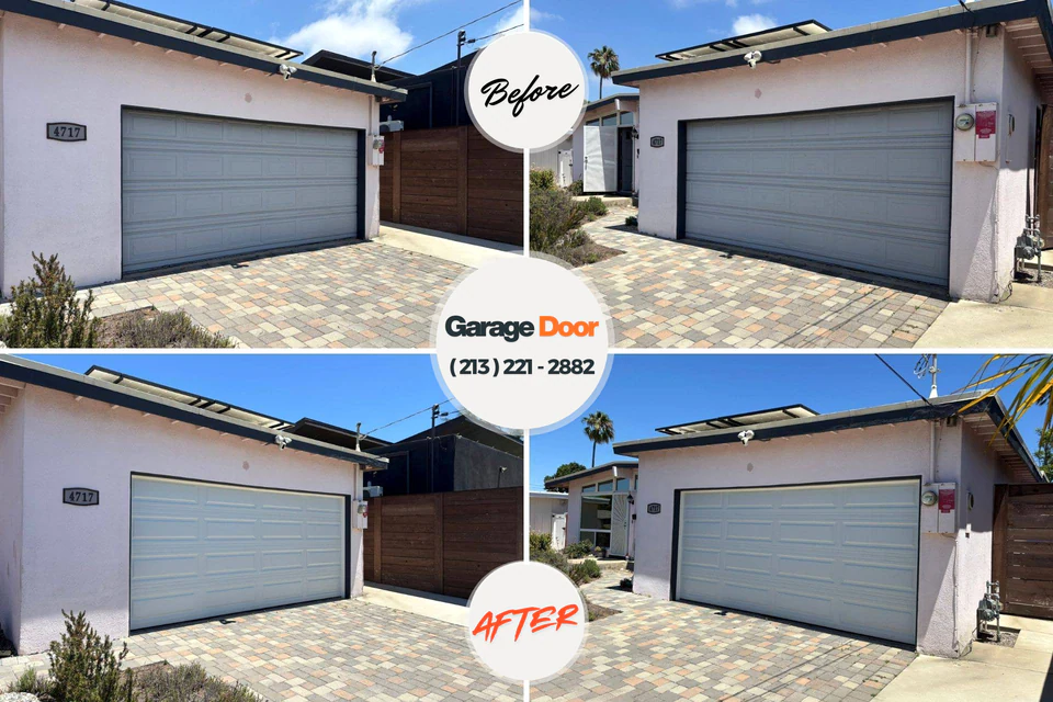 Before and after: garage door installation Princeville, IL
